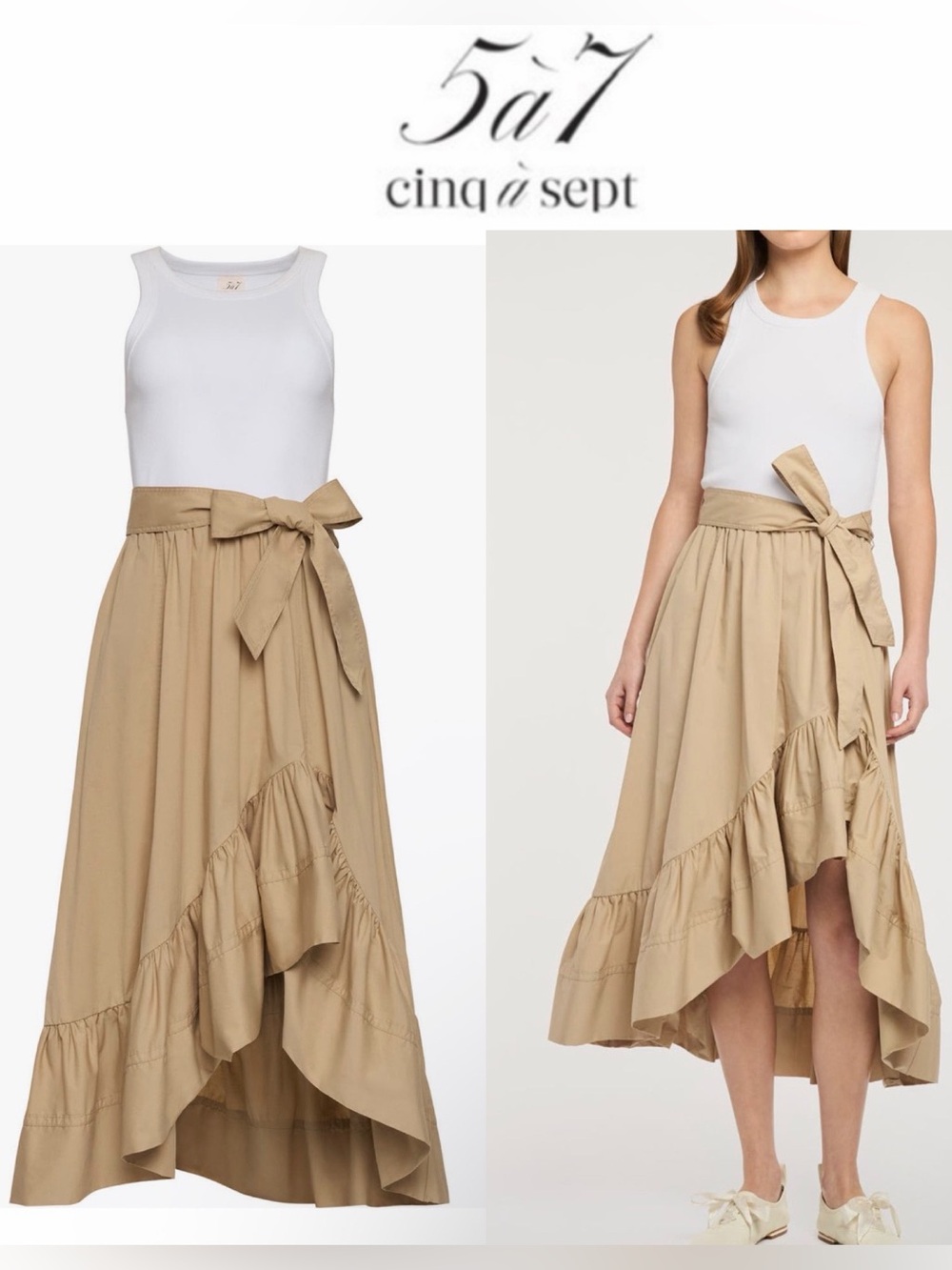Cinq a Sept Zayla Sleeveless A-Line Dress Dress Tan Ruffled Sz XS NWT $395